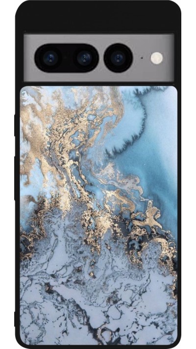 Coque Google Pixel 7 Pro - Silicone rigide noir Marble 04