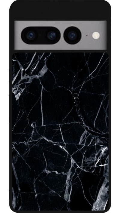 Google Pixel 7 Pro Case Hülle - Silikon schwarz Marble Black 01