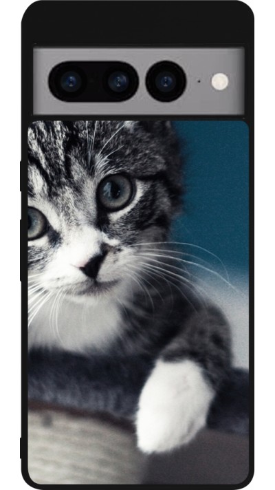 Google Pixel 7 Pro Case Hülle - Silikon schwarz Meow 23