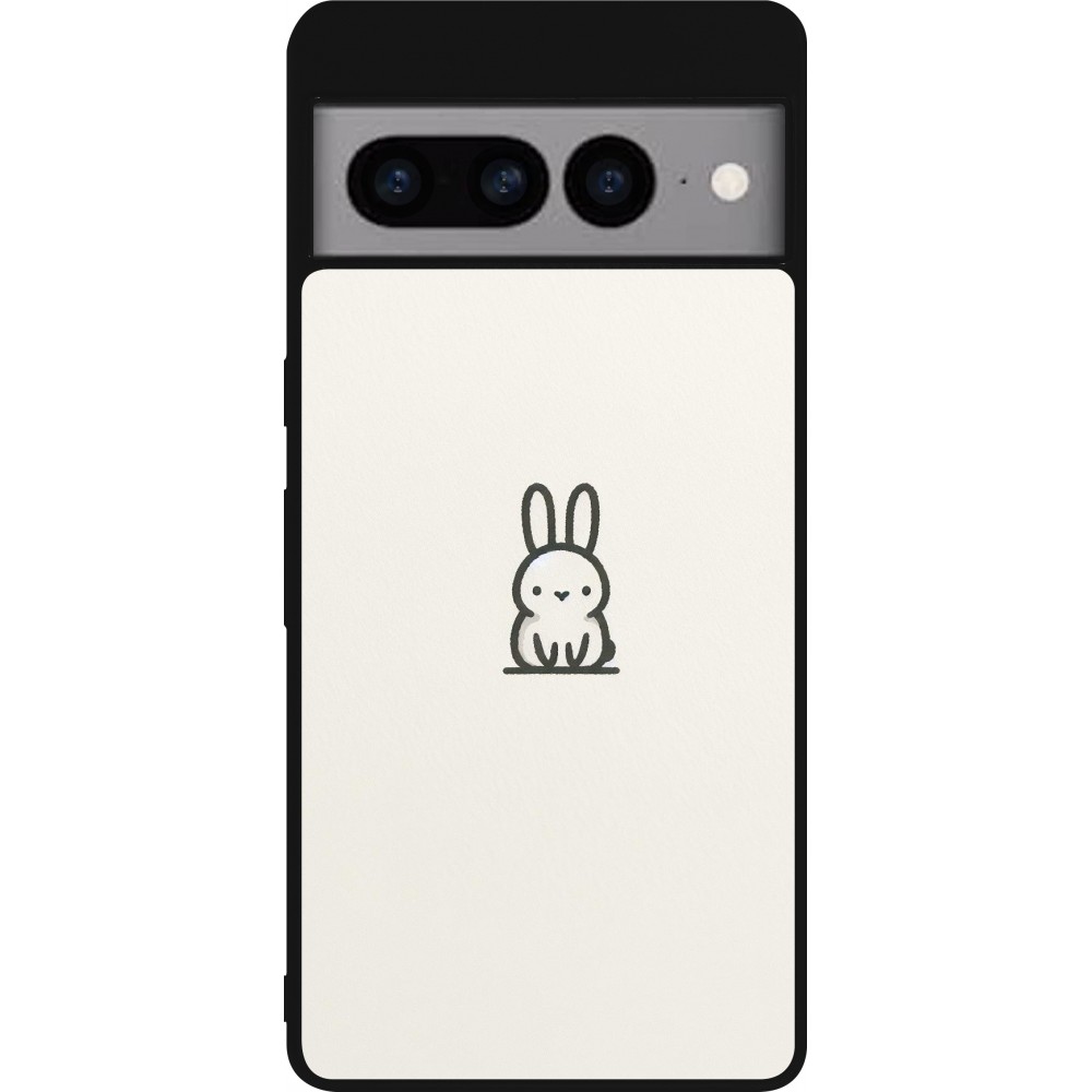 Coque Google Pixel 7 Pro - Silicone rigide noir Minimal bunny cutie