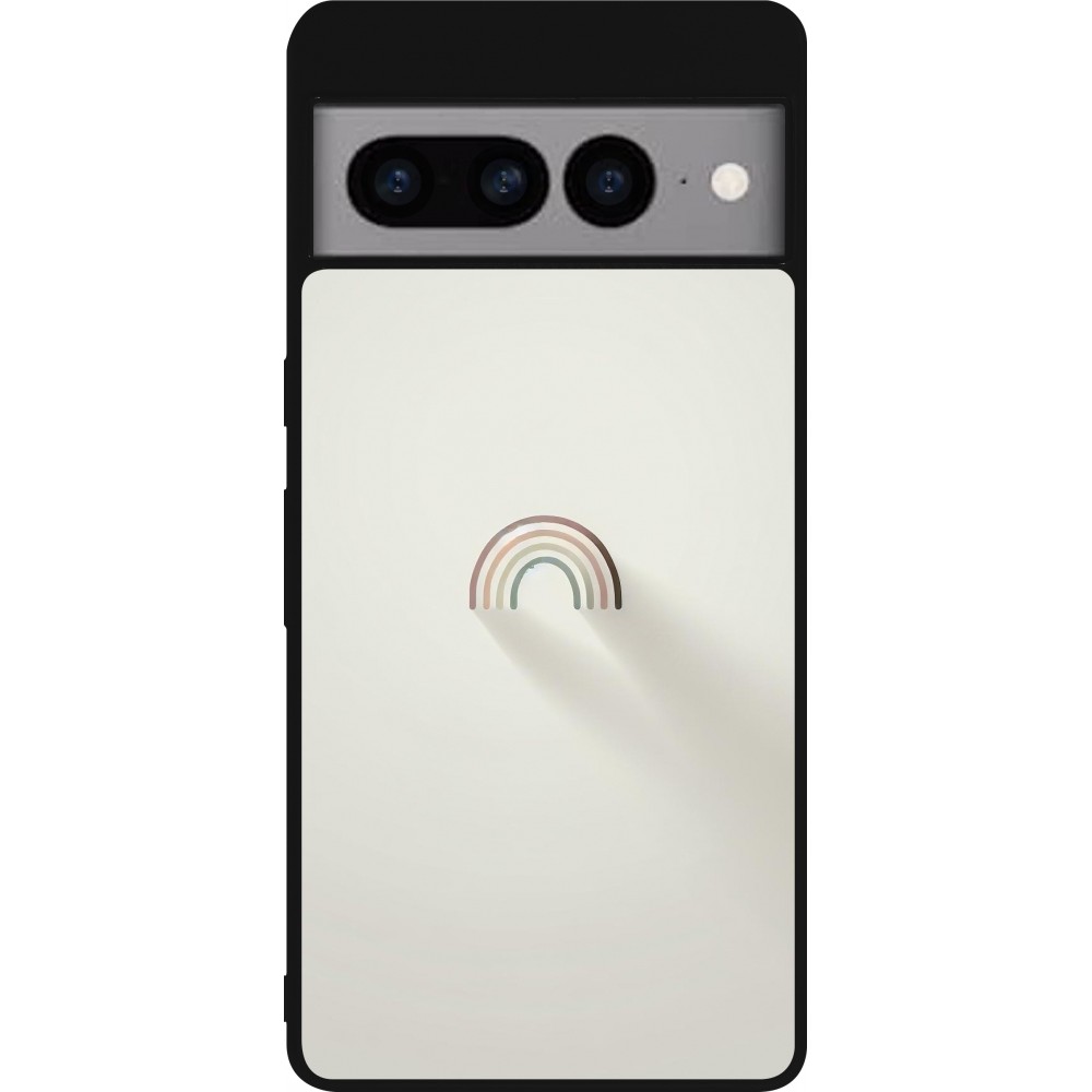 Google Pixel 7 Pro Case Hülle - Silikon schwarz Mini Regenbogen Minimal