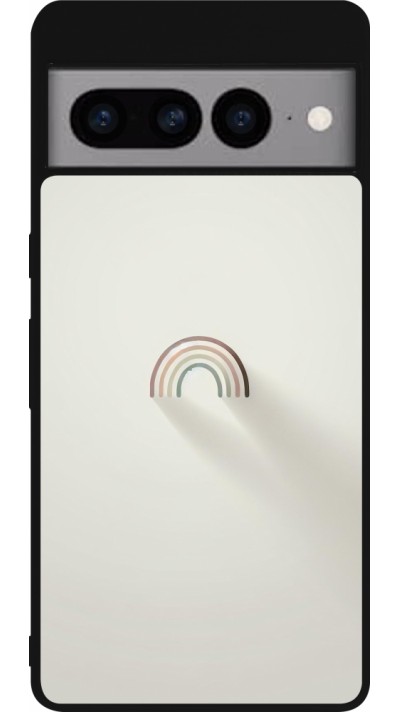 Google Pixel 7 Pro Case Hülle - Silikon schwarz Mini Regenbogen Minimal