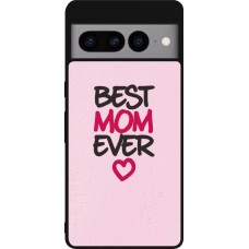 Google Pixel 7 Pro Case Hülle - Silikon schwarz Mom 2023 best Mom ever pink