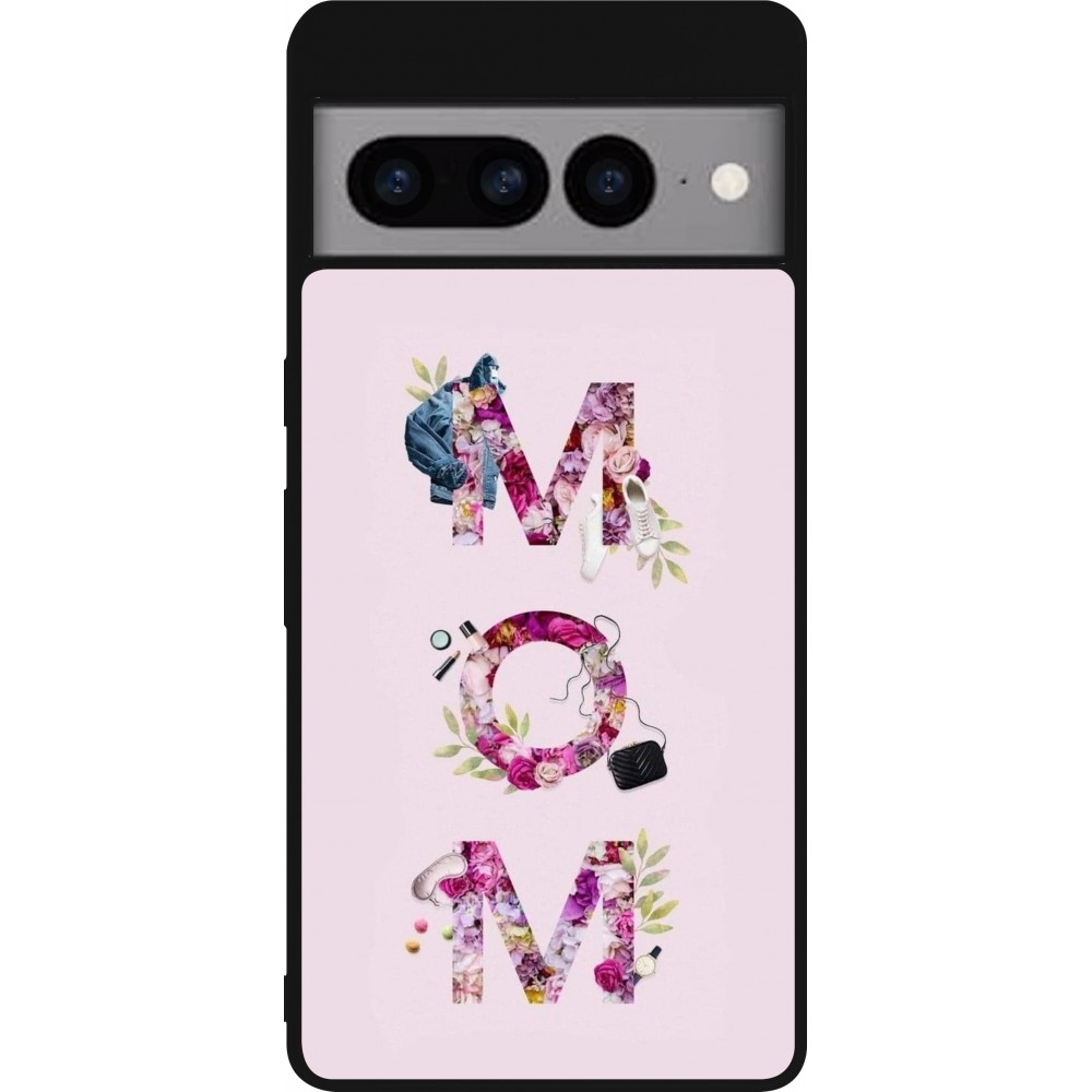 Google Pixel 7 Pro Case Hülle - Silikon schwarz Mom 2024 girly mom