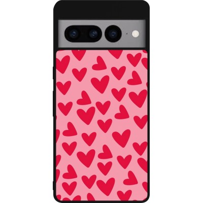 Google Pixel 7 Pro Case Hülle - Silikon schwarz Mom 2024 kleine Herzen