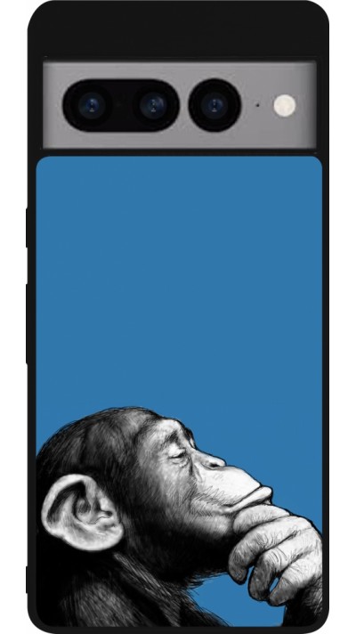 Coque Google Pixel 7 Pro - Silicone rigide noir Monkey Pop Art