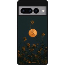 Coque Google Pixel 7 Pro - Silicone rigide noir Moon Flowers