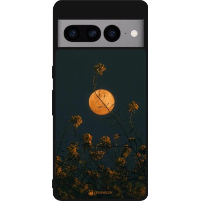 Google Pixel 7 Pro Case Hülle - Silikon schwarz Moon Flowers