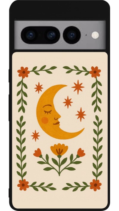Coque Google Pixel 7 Pro - Silicone rigide noir Half moon stamp 2026
