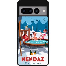 Coque Google Pixel 7 Pro - Silicone rigide noir Nendaz Mountain Jacuzzi