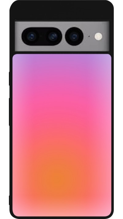 Google Pixel 7 Pro Case Hülle - Silikon schwarz Orange Pink Blue Gradient