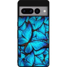 Google Pixel 7 Pro Case Hülle - Silikon schwarz Papillon bleu