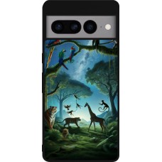 Google Pixel 7 Pro Case Hülle - Silikon schwarz Paradies der exotischen Tiere