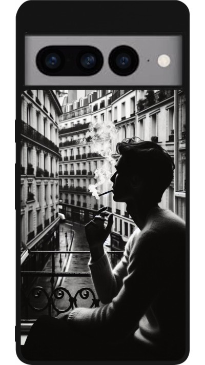 Coque Google Pixel 7 Pro - Silicone rigide noir Parisian Smoker