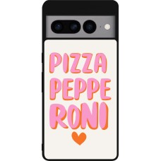 Coque Google Pixel 7 Pro - Silicone rigide noir Pizza pepperoni 2026