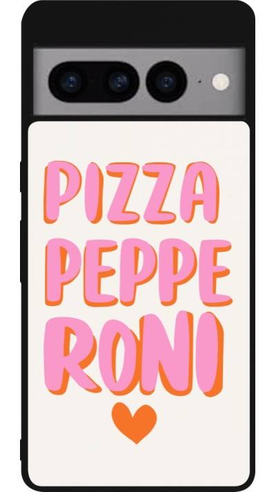 Coque Google Pixel 7 Pro - Silicone rigide noir Pizza pepperoni 2026