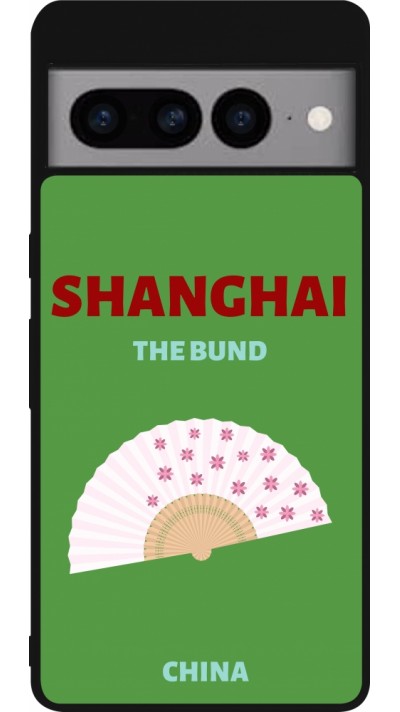Google Pixel 7 Pro Case Hülle - Silikon schwarz Pop Summer Destination Shanghai