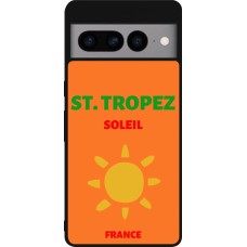 Google Pixel 7 Pro Case Hülle - Silikon schwarz Pop Summer Destination St-Tropez