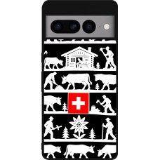 Coque Google Pixel 7 Pro - Silicone rigide noir Poya Suisse 1 noir
