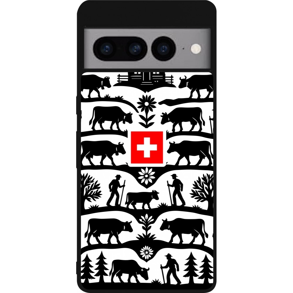 Coque Google Pixel 7 Pro - Silicone rigide noir Poya Suisse 3