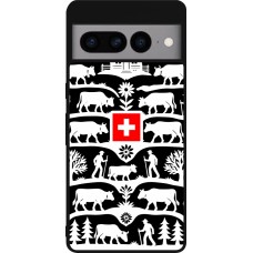 Coque Google Pixel 7 Pro - Silicone rigide noir Poya Suisse 3 noir