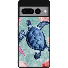 Google Pixel 7 Pro Case Hülle - Silikon schwarz Preppy Turtle