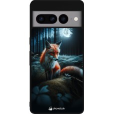 Google Pixel 7 Pro Case Hülle - Silikon schwarz Fuchs Mond Wald