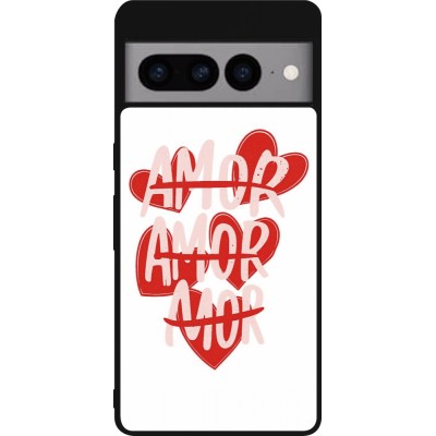 Coque Google Pixel 7 Pro - Silicone rigide noir Saint Valentines Day 26 Amor