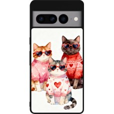 Google Pixel 7 Pro Case Hülle - Silikon schwarz Saint Valentines Day 26 Cat Love