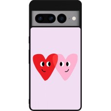 Coque Google Pixel 7 Pro - Silicone rigide noir Saint Valentines Day 26 Heart