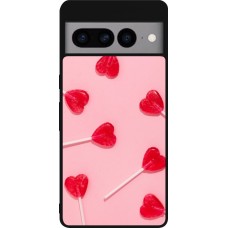 Coque Google Pixel 7 Pro - Silicone rigide noir Saint Valentines Day 26 Lollipop