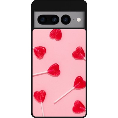 Coque Google Pixel 7 Pro - Silicone rigide noir Saint Valentines Day 26 Lollipop