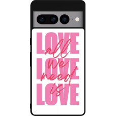 Coque Google Pixel 7 Pro - Silicone rigide noir Saint Valentines Day 26 Love all we need is