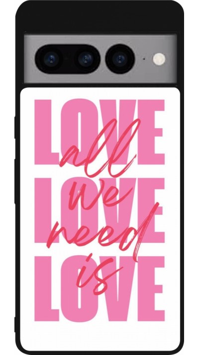 Coque Google Pixel 7 Pro - Silicone rigide noir Saint Valentines Day 26 Love all we need is