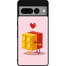Coque Google Pixel 7 Pro - Silicone rigide noir Saint Valentines Day 26 Puzzle