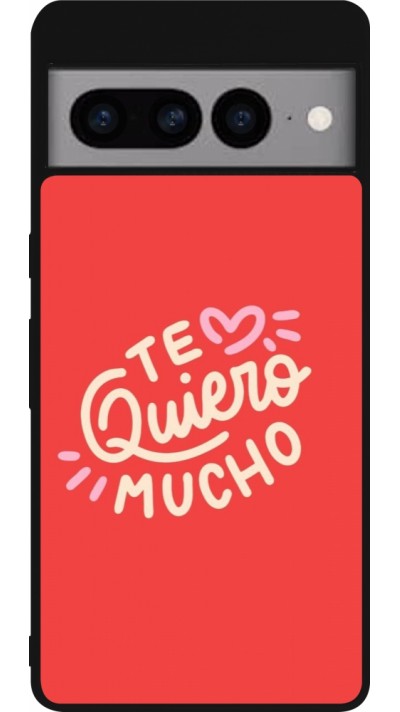 Coque Google Pixel 7 Pro - Silicone rigide noir Saint Valentines Day 26 Te quiero mucho