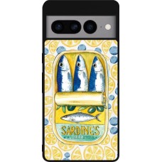 Coque Google Pixel 7 Pro - Silicone rigide noir Sardines in oil 2026