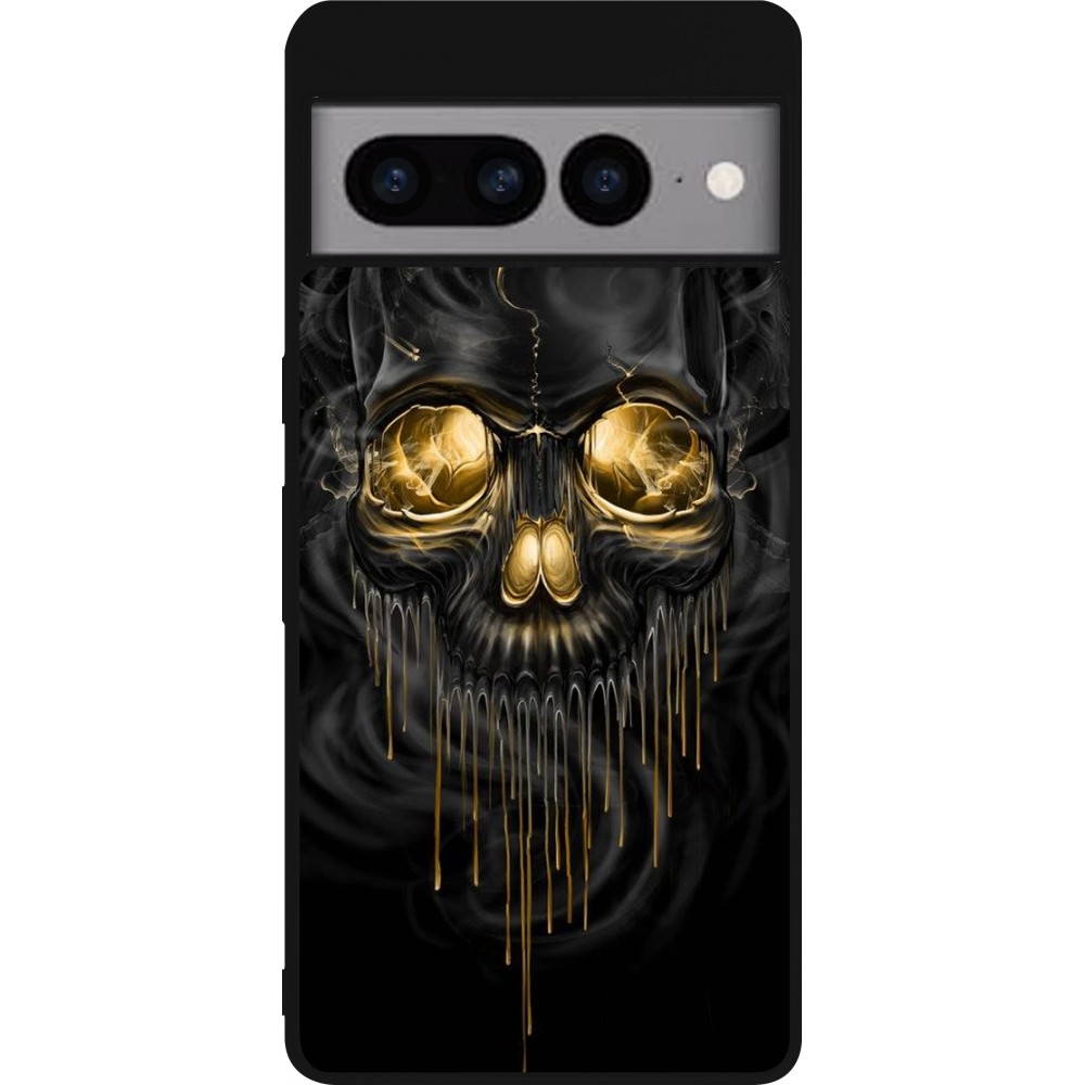 Google Pixel 7 Pro Case Hülle - Silikon schwarz Skull 02