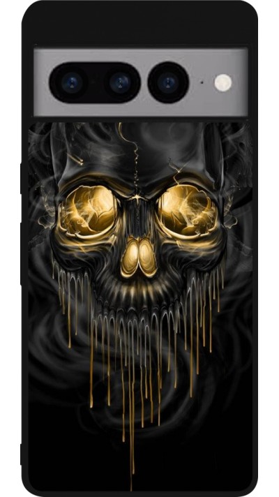 Coque Google Pixel 7 Pro - Silicone rigide noir Skull 02