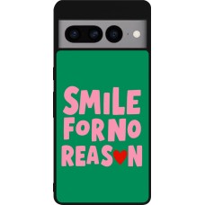Coque Google Pixel 7 Pro - Silicone rigide noir Smile for no reason 2026