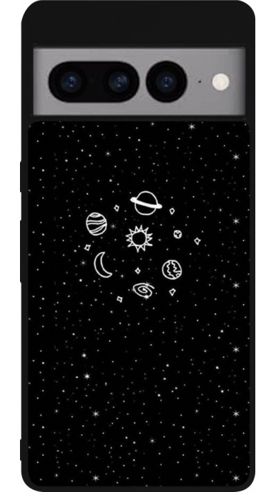 Google Pixel 7 Pro Case Hülle - Silikon schwarz Space Doodle