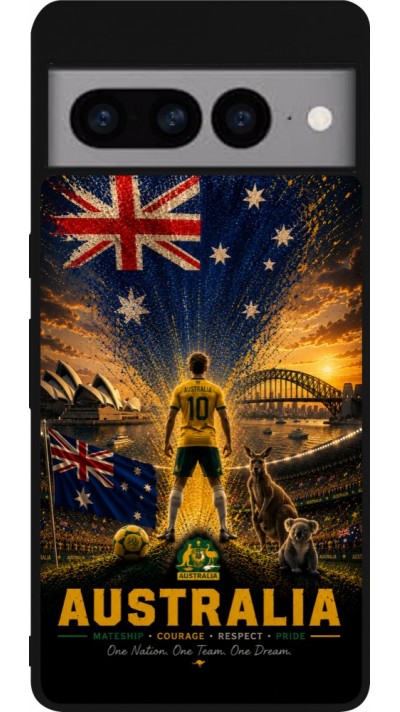 Google Pixel 7 Pro Case Hülle - Silikon schwarz Fussball Australien splash 2026