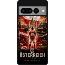 Coque Google Pixel 7 Pro - Silicone rigide noir Football Autriche splash 2026