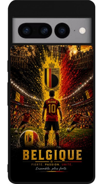 Google Pixel 7 Pro Case Hülle - Silikon schwarz Fussball Belgien splash 2026
