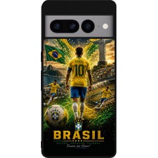 Google Pixel 7 Pro Case Hülle - Silikon schwarz Fussball Brasilien splash 2026