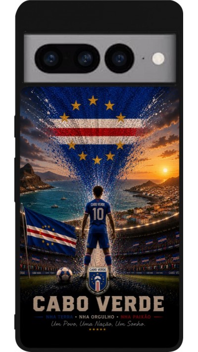 Google Pixel 7 Pro Case Hülle - Silikon schwarz Fussball Kap Verde splash 2026