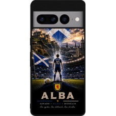 Coque Google Pixel 7 Pro - Silicone rigide noir Football Écosse splash 2026