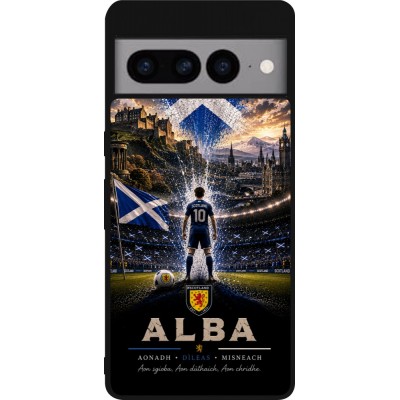 Coque Google Pixel 7 Pro - Silicone rigide noir Football Écosse splash 2026