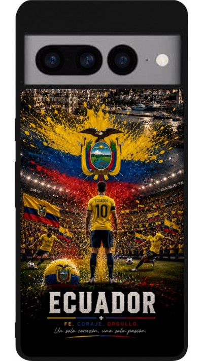 Google Pixel 7 Pro Case Hülle - Silikon schwarz Fussball Ecuador splash 2026