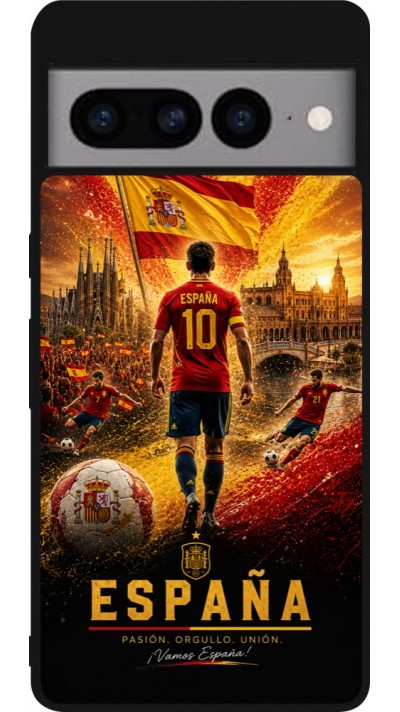 Google Pixel 7 Pro Case Hülle - Silikon schwarz Fussball Espanien splash 2026